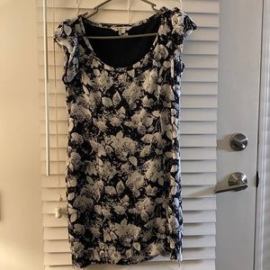 Black and white flower print dress
